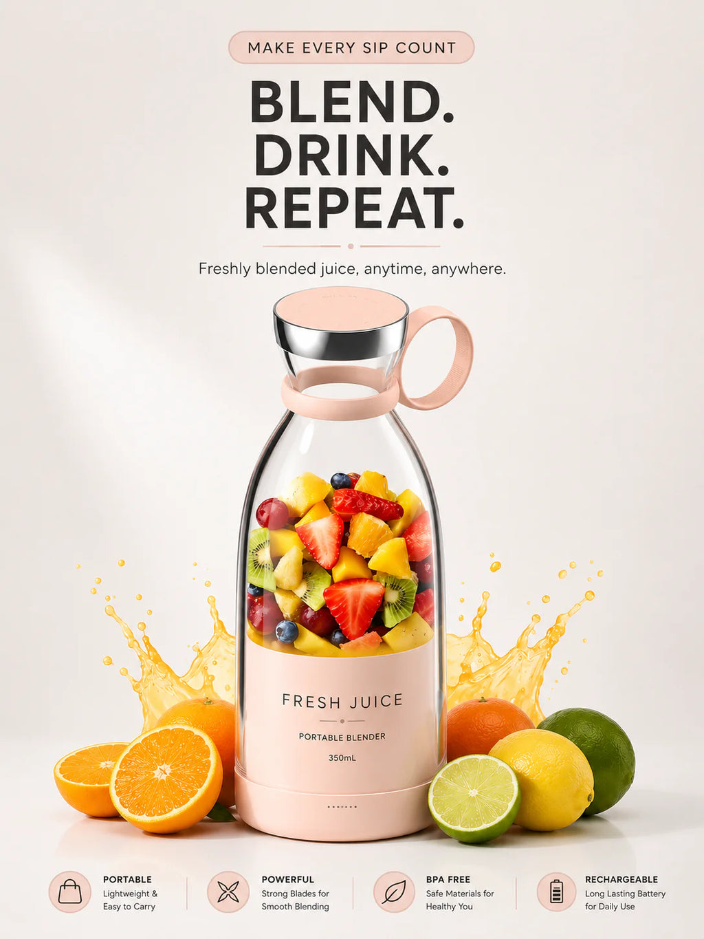 Portable Mini Blender for Fresh Juice