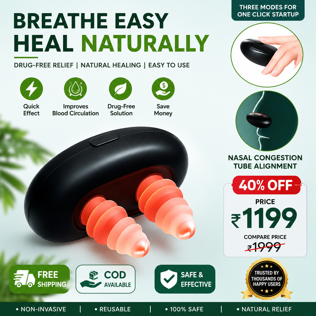 Red Light Nose Therapy Device